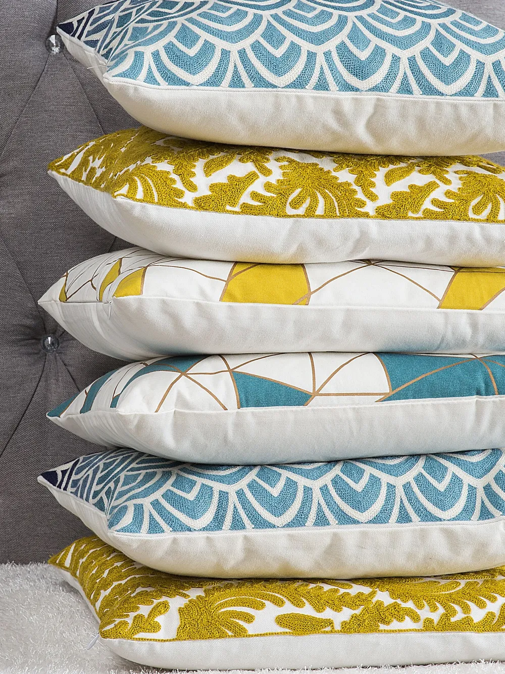 Tekstiilit<Beliani Koristetyyny Puuvilla Sininen 45 X 45 Cm 2 Kpl Clarkia