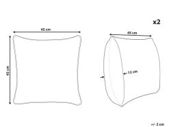 Tekstiilit<Beliani Koristetyyny Puuvilla Sininen 45 X 45 Cm 2 Kpl Clarkia