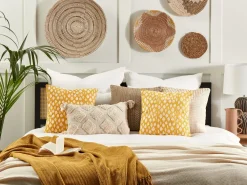 Tekstiilit<Beliani Koristetyyny Puuvilla Sinapinkeltainen 45 X 45 Cm 2 Kpl Ginnala