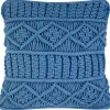 Tekstiilit<Beliani Koristetyyny Puuvilla Sininen Makramee 45 X 45 Cm Karatas