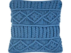 Tekstiilit<Beliani Koristetyyny Puuvilla Sininen Makramee 45 X 45 Cm Karatas