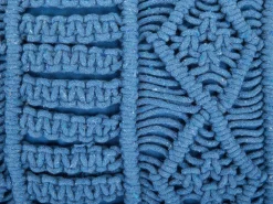 Tekstiilit<Beliani Koristetyyny Puuvilla Sininen Makramee 45 X 45 Cm Karatas