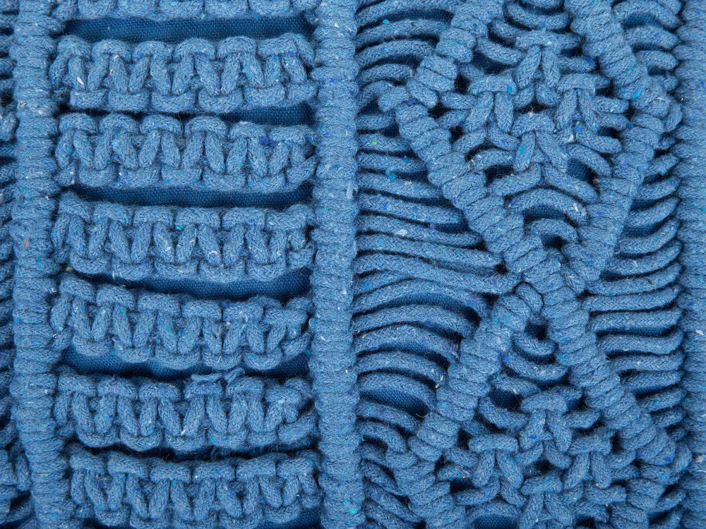 Tekstiilit<Beliani Koristetyyny Puuvilla Sininen Makramee 45 X 45 Cm Karatas