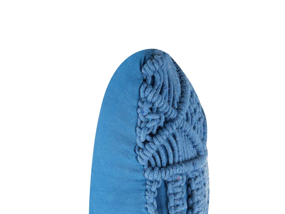 Tekstiilit<Beliani Koristetyyny Puuvilla Sininen Makramee 45 X 45 Cm Karatas