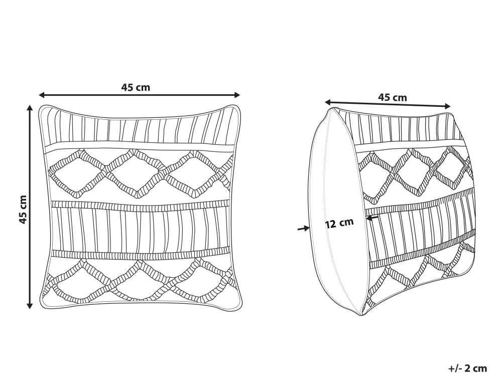 Tekstiilit<Beliani Koristetyyny Puuvilla Sininen Makramee 45 X 45 Cm Karatas