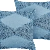 Outlet Beliani Koristetyyny Puuvilla Sininen 45 X 45 Cm 2 Kpl Rhoeo