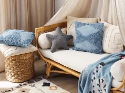 Outlet Beliani Koristetyyny Puuvilla Sininen 45 X 45 Cm 2 Kpl Rhoeo