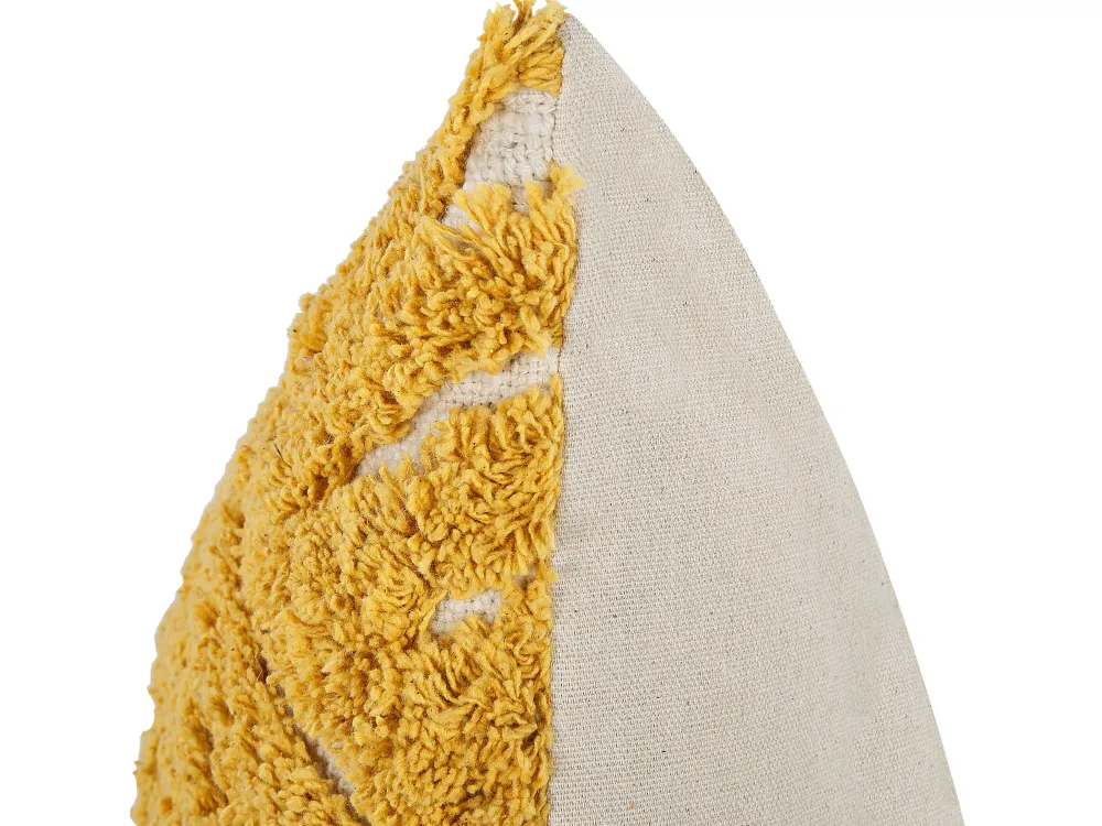 Tekstiilit<Beliani Koristetyyny Puuvilla Sinapinkeltainen 45 X 45 Cm Alcea