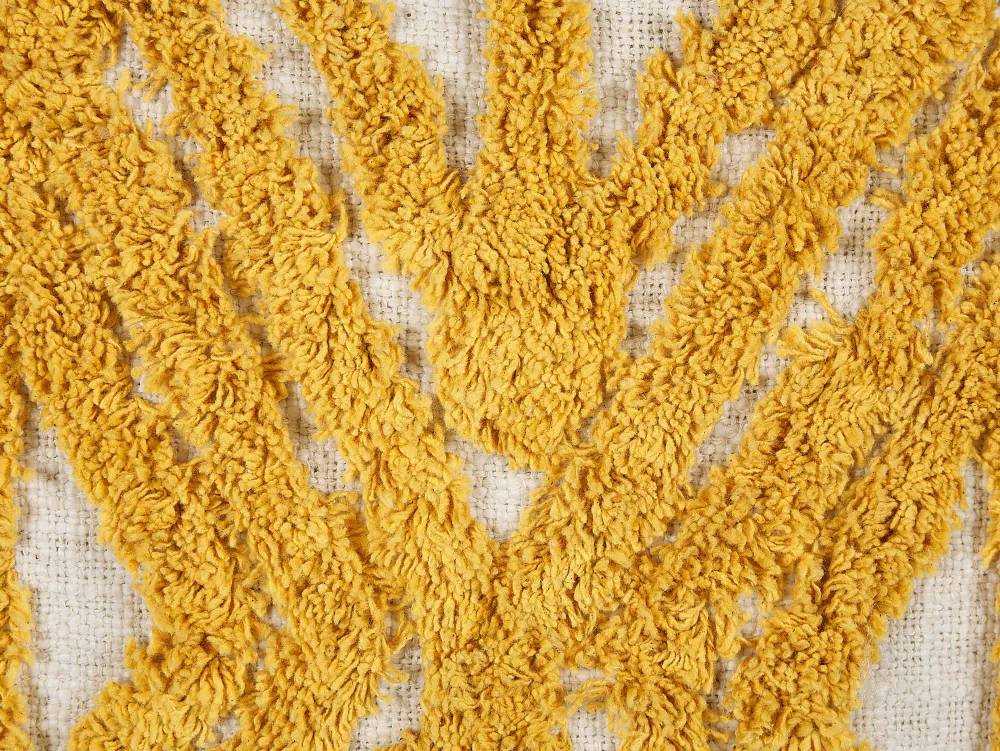 Tekstiilit<Beliani Koristetyyny Puuvilla Sinapinkeltainen 45 X 45 Cm Alcea