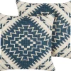Clearance Beliani Koristetyyny Puuvilla Sininen/Beige Geometrinen Kuvio 50 X 50 Cm 2 Kpl Safi