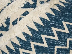 Clearance Beliani Koristetyyny Puuvilla Sininen/Beige Geometrinen Kuvio 50 X 50 Cm 2 Kpl Safi