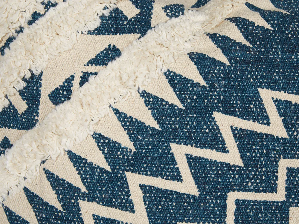 Clearance Beliani Koristetyyny Puuvilla Sininen/Beige Geometrinen Kuvio 50 X 50 Cm 2 Kpl Safi