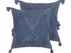Tekstiilit<Beliani Koristetyyny Puuvilla Sininen Tuftattu 45 X 45 Cm 2 Kpl Avium