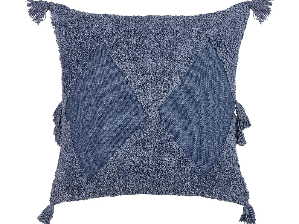 Tekstiilit<Beliani Koristetyyny Puuvilla Sininen Tuftattu 45 X 45 Cm 2 Kpl Avium