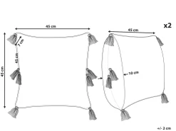 Tekstiilit<Beliani Koristetyyny Puuvilla Sininen Tuftattu 45 X 45 Cm 2 Kpl Avium