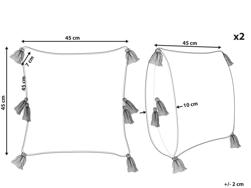 Tekstiilit<Beliani Koristetyyny Puuvilla Sininen Tuftattu 45 X 45 Cm 2 Kpl Avium