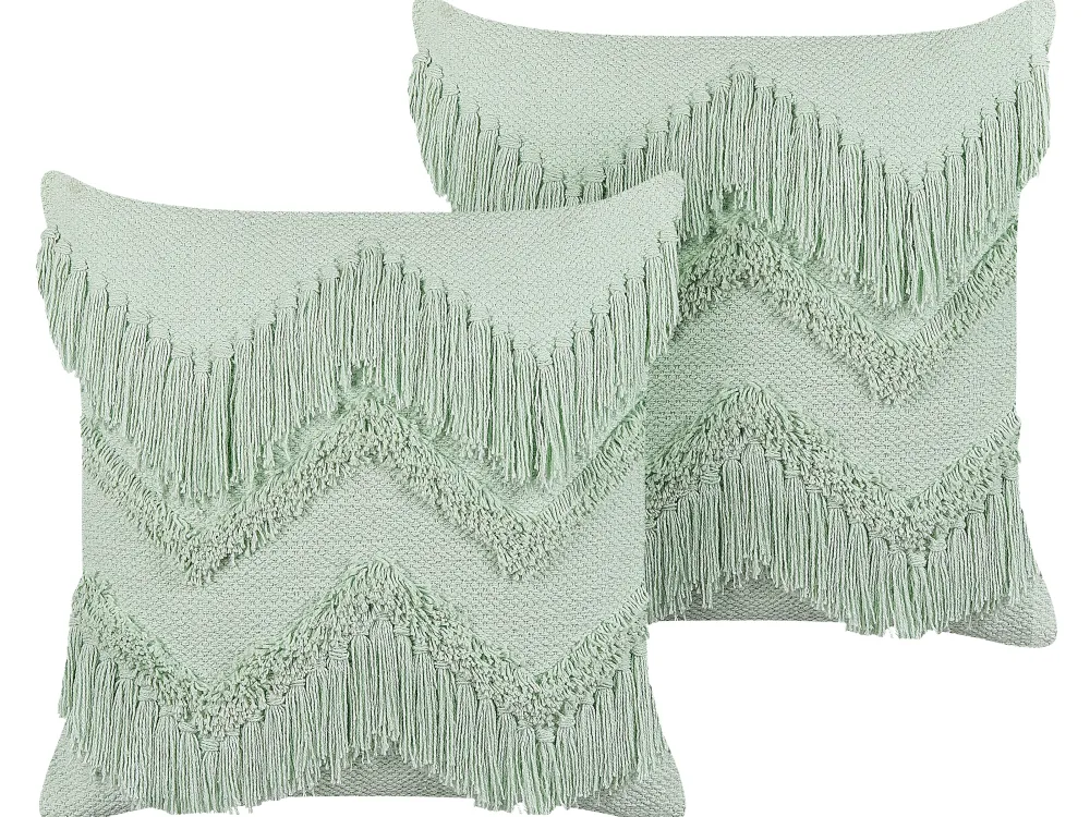 Lastenhuone<Beliani Koristetyyny Puuvilla Vaaleanvihrea 45 X 45 Cm 2 Kpl Bacopa