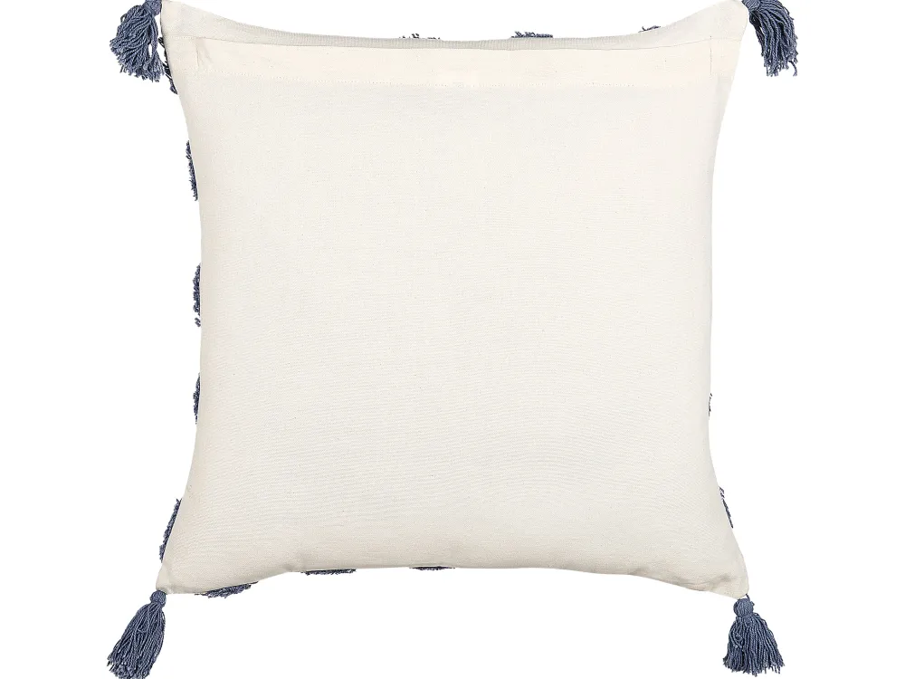 Tekstiilit<Beliani Koristetyyny Puuvilla Vaalea Beige/Sininen 45 X 45 Cm 2 Kpl Jacaranda