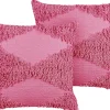 Tekstiilit<Beliani Koristetyyny Puuvilla Vaaleanpunainen 45 X 45 Cm 2 Kpl Rhoeo