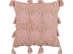 Best Beliani Koristetyyny Puuvilla Vaaleanpunainen 45 X 45 Cm 2 Kpl Torenia