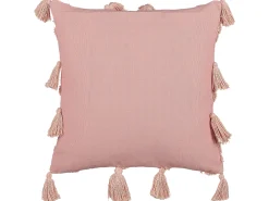 Best Beliani Koristetyyny Puuvilla Vaaleanpunainen 45 X 45 Cm 2 Kpl Torenia