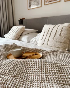 Tekstiilit<Beliani Koristetyyny Puuvilla Vaalea Beige 45 X 45 Cm Pleione