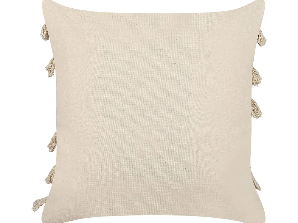 Tekstiilit<Beliani Koristetyyny Puuvilla Vaalea Beige 45 X 45 Cm Pleione