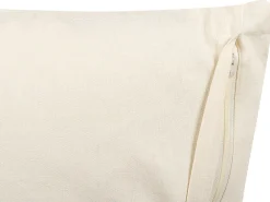 Tekstiilit<Beliani Koristetyyny Puuvilla Vaalea Beige/Musta 45 X 45 Cm Cercis