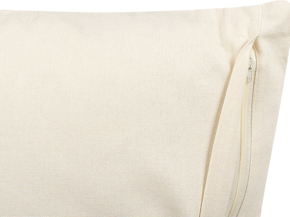 Tekstiilit<Beliani Koristetyyny Puuvilla Vaalea Beige/Musta 45 X 45 Cm Cercis