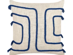 Tekstiilit<Beliani Koristetyyny Puuvilla Vaalea Beige/Laivastonsininen 45 X 45 Cm Pleione