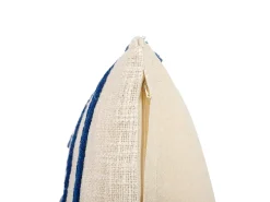 Tekstiilit<Beliani Koristetyyny Puuvilla Vaalea Beige/Laivastonsininen 45 X 45 Cm Pleione