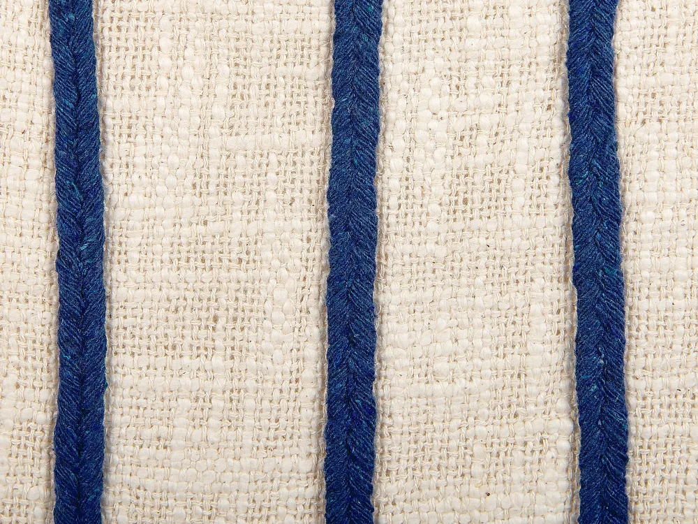 Tekstiilit<Beliani Koristetyyny Puuvilla Vaalea Beige/Laivastonsininen 45 X 45 Cm Pleione