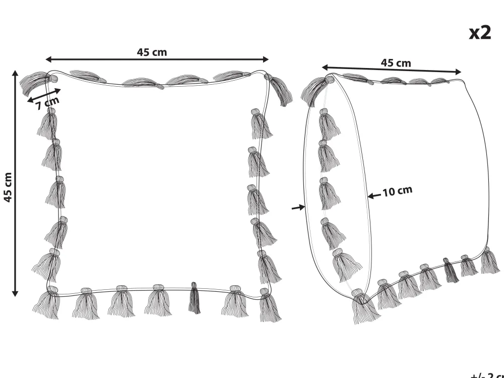 Lastenhuone<Beliani Koristetyyny Puuvilla Vaaleanpunainen 45 X 45 Cm 2 Kpl Lynchis