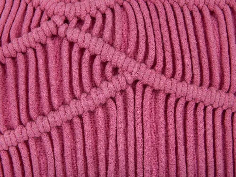 Tekstiilit<Beliani Koristetyyny Puuvilla Vaaleanpunainen Makramee 30 X 50 Cm 2 Kpl Kiris