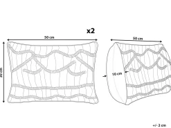 Tekstiilit<Beliani Koristetyyny Puuvilla Vaaleanpunainen Makramee 30 X 50 Cm 2 Kpl Kiris