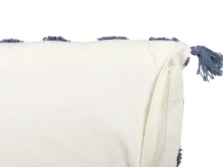 Tekstiilit<Beliani Koristetyyny Puuvilla Vaalea Beige/Sininen 45 X 45 Cm Jacaranda