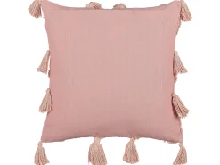 Hot Beliani Koristetyyny Puuvilla Vaaleanpunainen Tuftattu 45 X 45 Cm Torenia