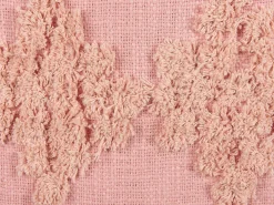 Hot Beliani Koristetyyny Puuvilla Vaaleanpunainen Tuftattu 45 X 45 Cm Torenia