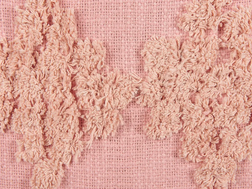 Hot Beliani Koristetyyny Puuvilla Vaaleanpunainen Tuftattu 45 X 45 Cm Torenia