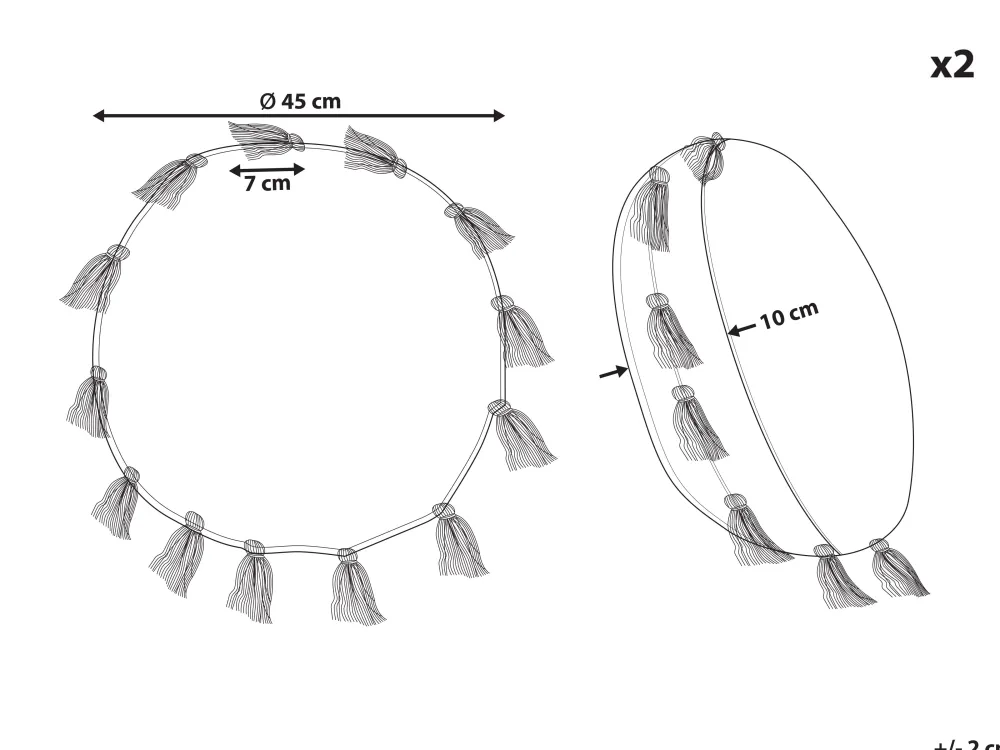 Tekstiilit<Beliani Koristetyyny Puuvilla Vaalea Beige 45 Cm 2 Kpl Madia