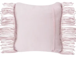 Hot Beliani Koristetyyny Puuvilla Vaaleanpunainen Makramee 40 X 40 Cm 2 Kpl Yaniklar