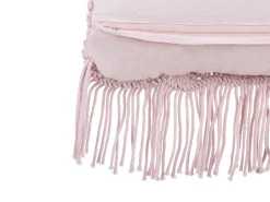 Hot Beliani Koristetyyny Puuvilla Vaaleanpunainen Makramee 40 X 40 Cm 2 Kpl Yaniklar