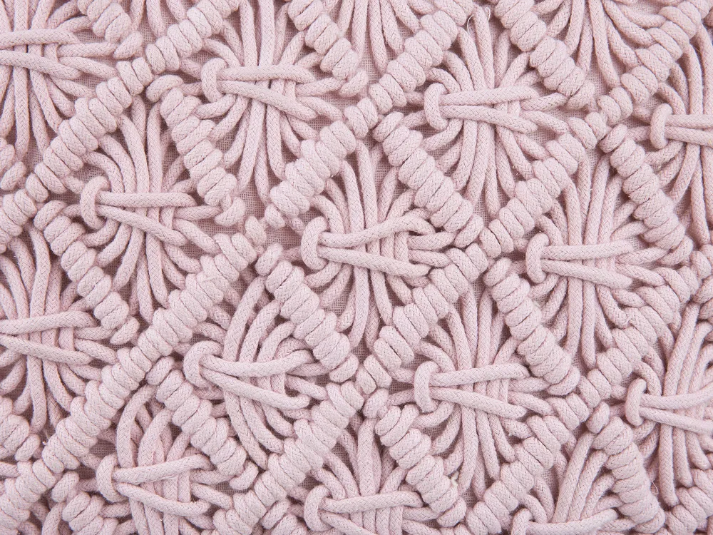 Hot Beliani Koristetyyny Puuvilla Vaaleanpunainen Makramee 40 X 40 Cm 2 Kpl Yaniklar