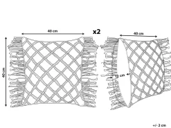 Hot Beliani Koristetyyny Puuvilla Vaaleanpunainen Makramee 40 X 40 Cm 2 Kpl Yaniklar