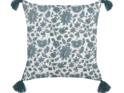 Tekstiilit<Beliani Koristetyyny Puuvilla Valkoinen/Sininen 45 X 45 Cm 2 Kpl Rumex