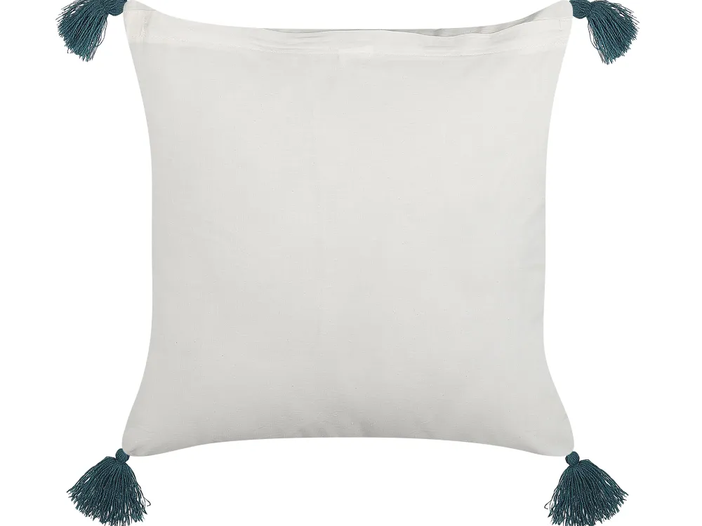 Tekstiilit<Beliani Koristetyyny Puuvilla Valkoinen/Sininen 45 X 45 Cm 2 Kpl Rumex