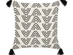 Cheap Beliani Koristetyyny Puuvilla Valkoinen/Musta 45 X 45 Cm Mays