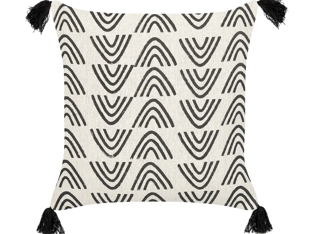 Cheap Beliani Koristetyyny Puuvilla Valkoinen/Musta 45 X 45 Cm Mays