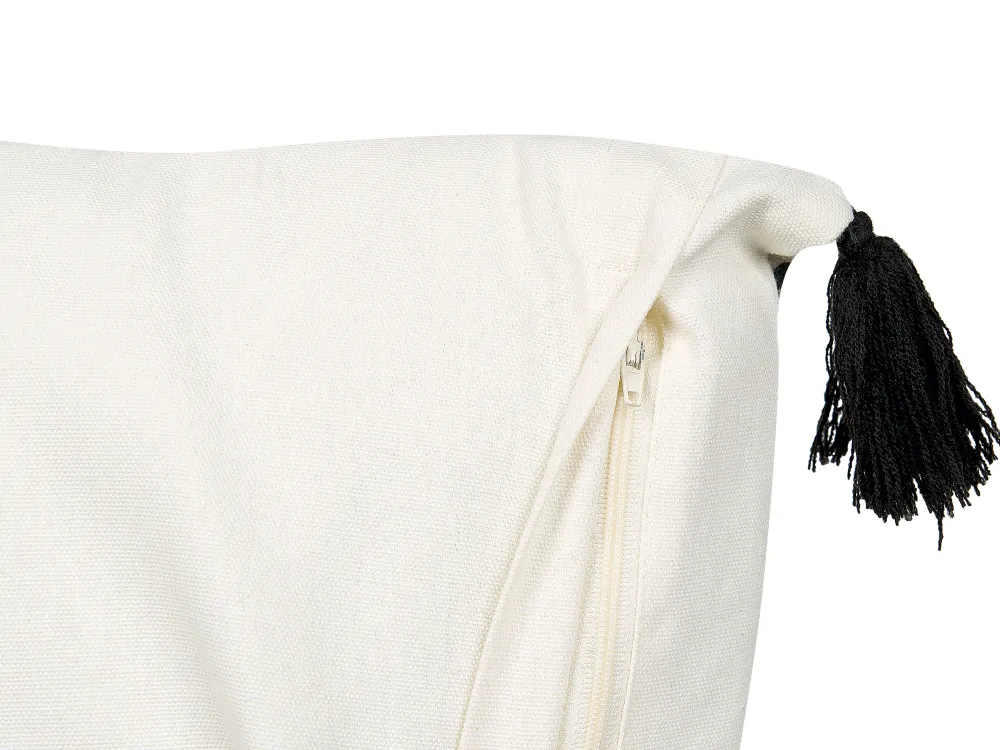 Cheap Beliani Koristetyyny Puuvilla Valkoinen/Musta 45 X 45 Cm Mays