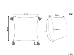 Clearance Beliani Koristetyyny Puuvilla Valkoinen/Sininen 45 X 45 Cm 2 Kpl Cornus